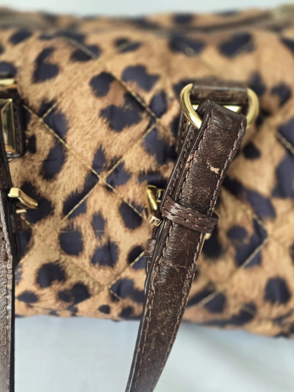Michael Kors Leopard Print Satchel - Brown and Black
